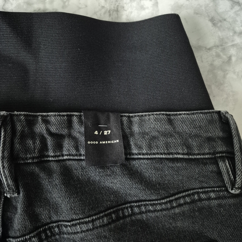Good American Wide Leg Solution Jeans Built In Elastic Compression Panel - Picture 9 of 14